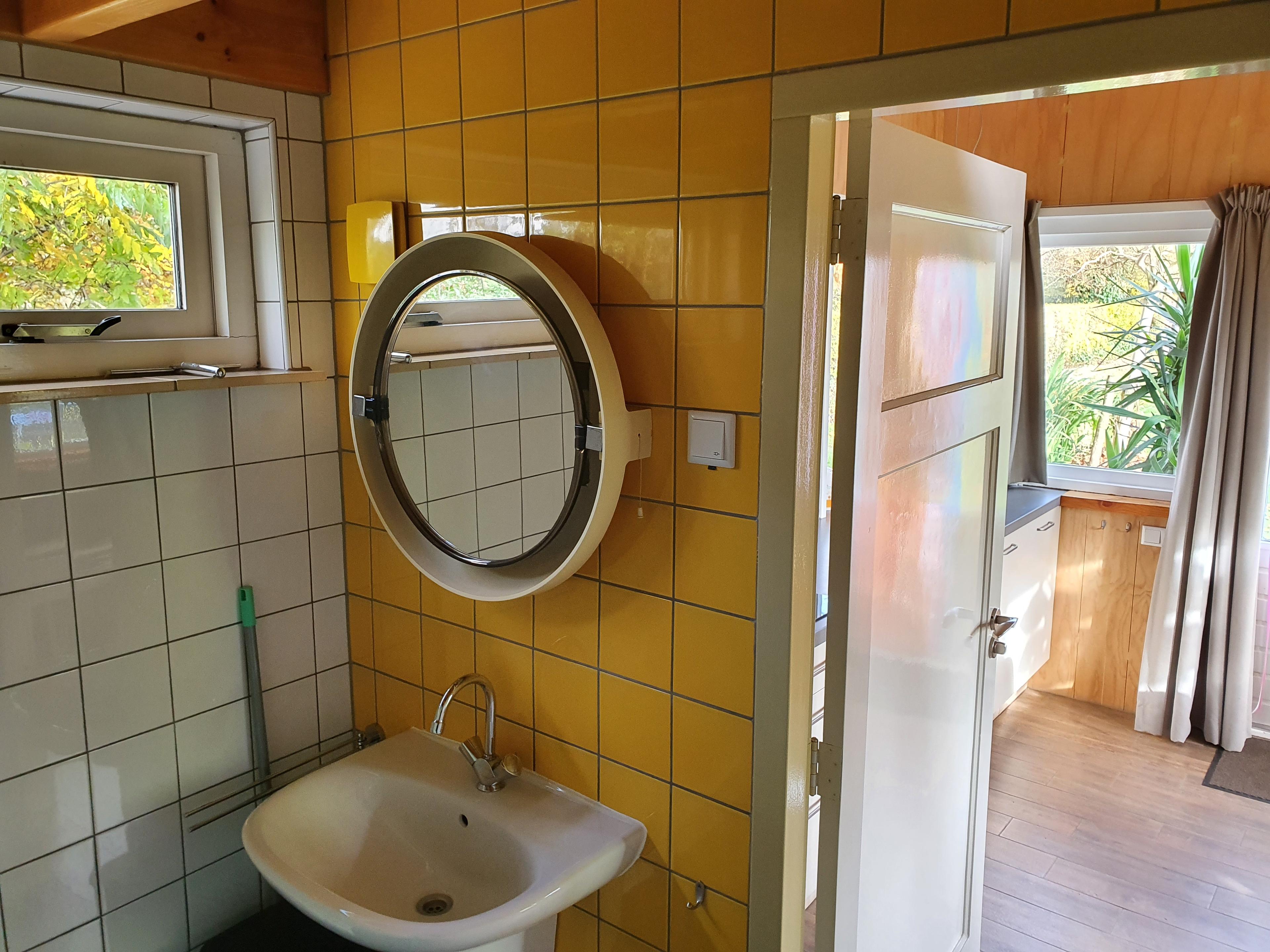 Wastafel en toilet in de douche