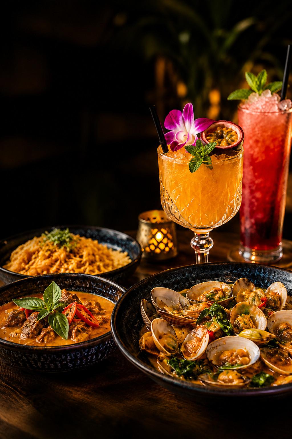 Thaise gerechten en cocktails