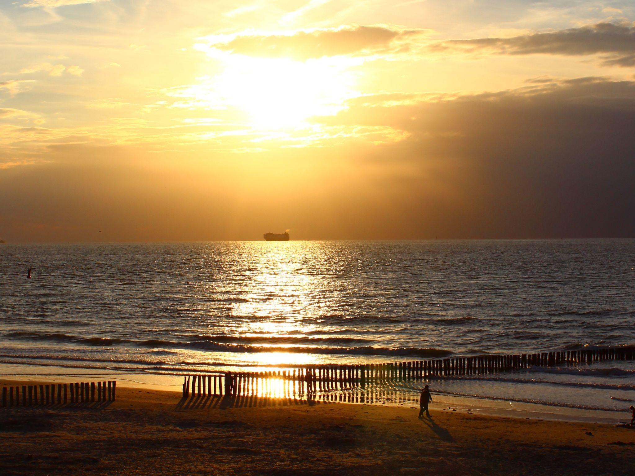 Zonsondergang strand Cadzand-bad
