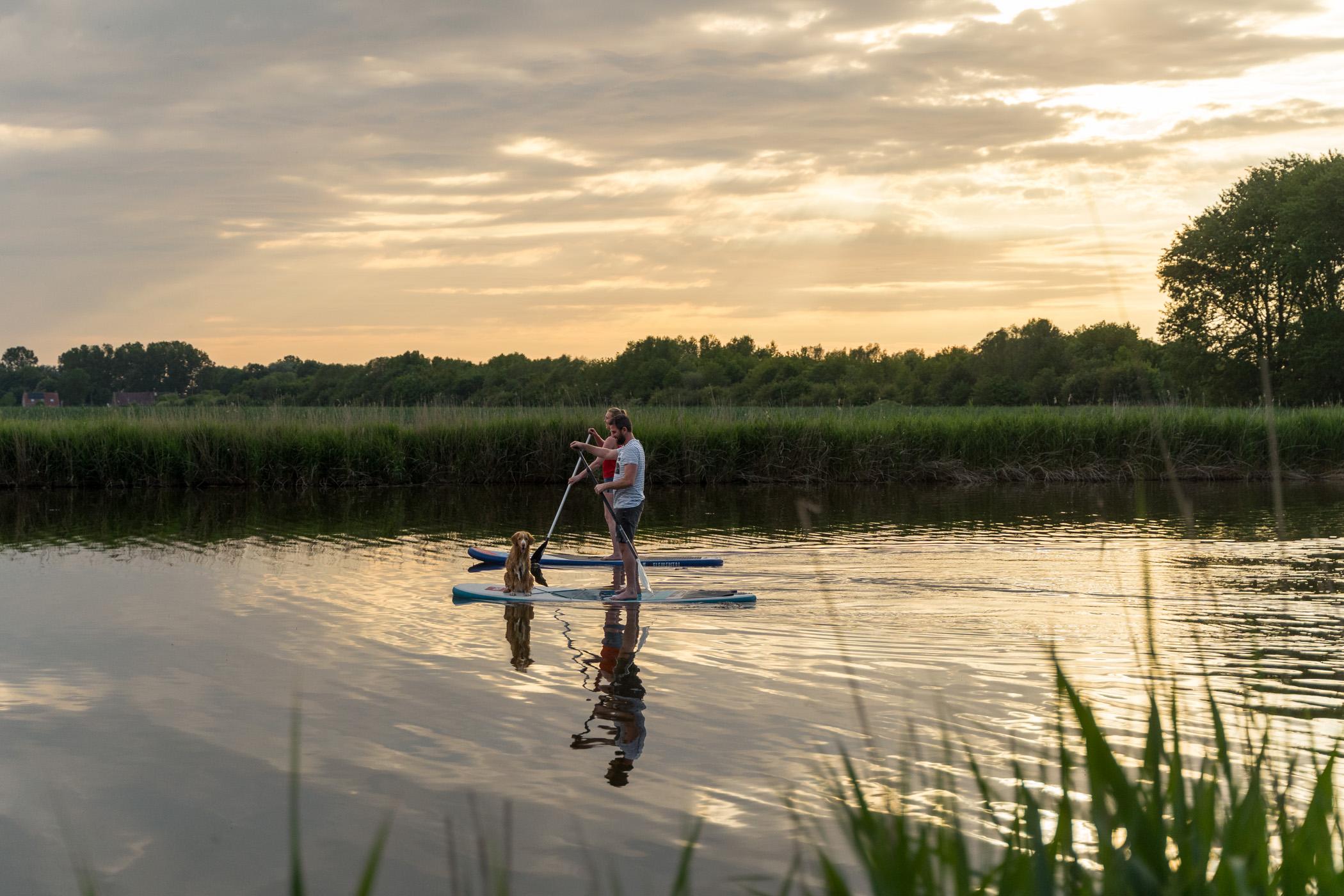 Suppen met hond Veerse Kreek